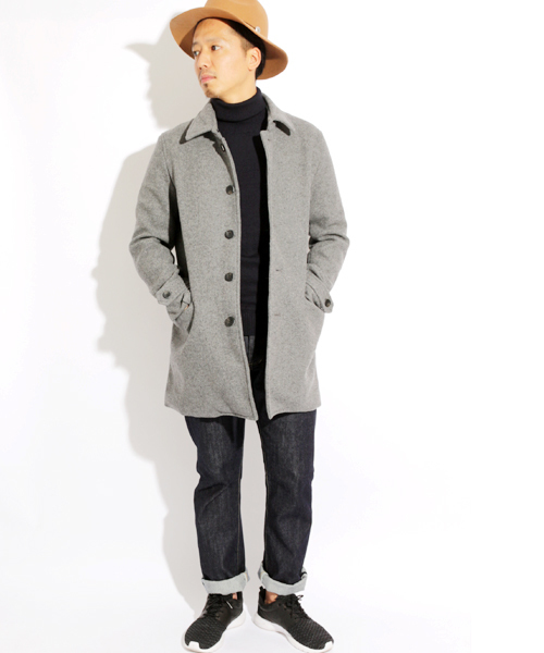 Denime(ドゥニーム)の「カルゼステンカラーコート(ステンカラーコート・メンズ・グレー/キャメル/ネイビー・MEDIUM/SMALL/LARGE)」の7枚目の写真