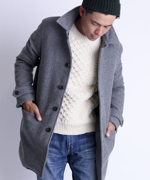 Denime(ドゥニーム)の「カルゼステンカラーコート(ステンカラーコート・メンズ・グレー/キャメル/ネイビー・MEDIUM/SMALL/LARGE)」の13枚目の写真