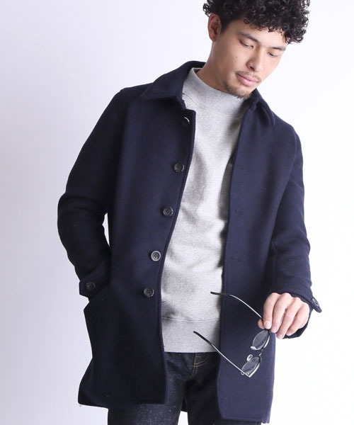 Denime(ドゥニーム)の「カルゼステンカラーコート(ステンカラーコート・メンズ・グレー/キャメル/ネイビー・MEDIUM/SMALL/LARGE)」の14枚目の写真