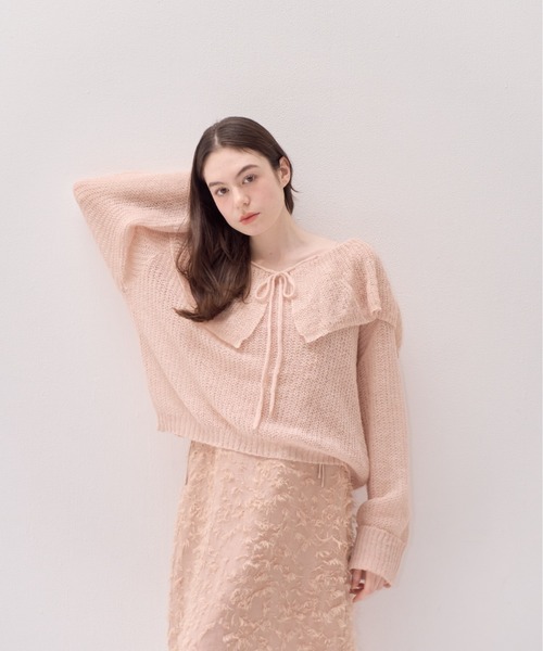 muguet（ミュゲ）の「ローゲージセーラーニット（ニット/セーター・レディース・ピンクベージュ/ブルー/ピンク・FREE）」の15枚目の写真