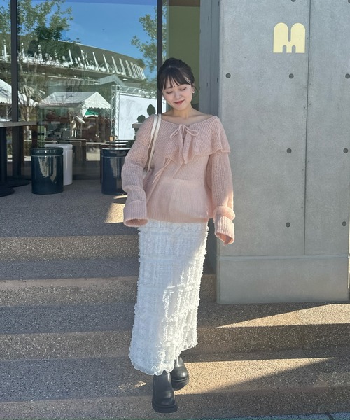 muguet（ミュゲ）の「ローゲージセーラーニット（ニット/セーター・レディース・ピンクベージュ/ブルー/ピンク・FREE）」の17枚目の写真