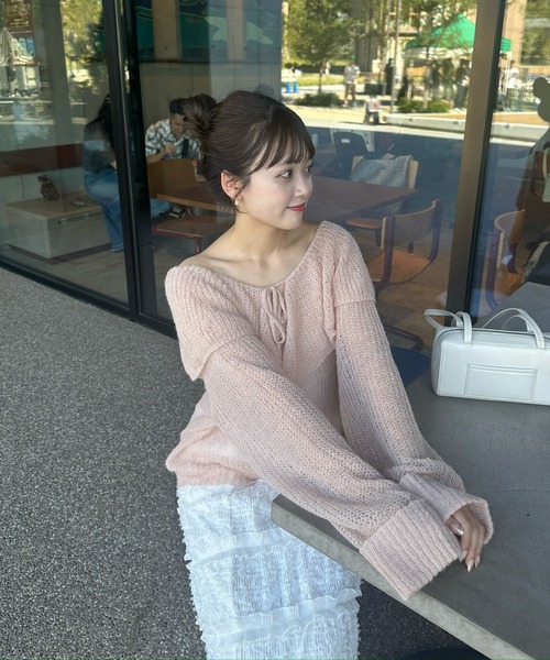 muguet（ミュゲ）の「ローゲージセーラーニット（ニット/セーター・レディース・ピンクベージュ/ブルー/ピンク・FREE）」の18枚目の写真