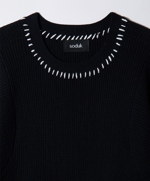 soduk（スドーク）の「thermal knit pullover（Tシャツ/カットソー