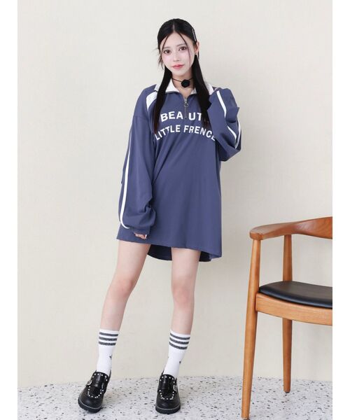 EATME（イートミー）の「サイドラインスポーティーTOP（Tシャツ/カットソー・レディース・ブラック/ピンク/ネイビー/オフホワイト・FREE）」の8枚目の写真