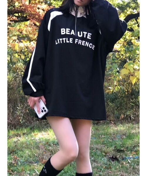 EATME（イートミー）の「サイドラインスポーティーTOP（Tシャツ/カットソー・レディース・ブラック/ピンク/ネイビー/オフホワイト・FREE）」の9枚目の写真