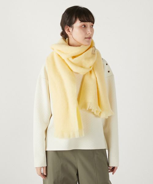 MELROSE claire（メルローズ クレール）の「【シャギーふんわりストール】（マフラー・レディース・イエロー/モスグリーン/チャコールグレー・FREE）」の3枚目の写真
