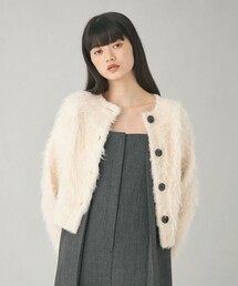 EMMEL REFINES | ＜EMMEL REFINES＞EM ビッグボタン シャギー カーディガン(カーディガン/ボレロ)