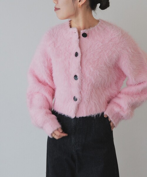 【セール】＜EMMEL REFINES＞EM ビッグボタン シャギー カーディガン（カーディガン/ボレロ）｜EMMEL REFINES（エメルリファインズ）