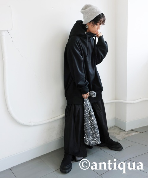antiqua（アンティカ）の「スタンドネックフーディー（パーカー・レディース・ホワイト/チャコールグレー/ブラック/ライトグリーン/ネイビー/スミクロ・ONESIZE）」の20枚目の写真