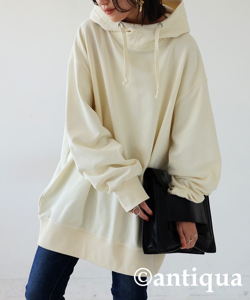 antiqua（アンティカ）の「スタンドネックフーディー（パーカー・レディース・ホワイト/チャコールグレー/ブラック/ライトグリーン/ネイビー/スミクロ・ONESIZE）」の9枚目の写真