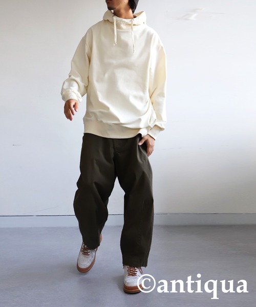 antiqua（アンティカ）の「スタンドネックフーディー（パーカー・レディース・ホワイト/チャコールグレー/ブラック/ライトグリーン/ネイビー/スミクロ・ONESIZE）」の14枚目の写真