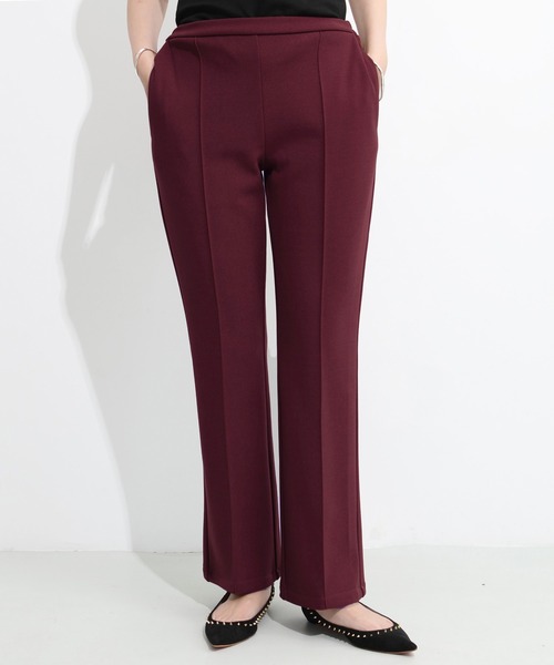 by LEGNA（バイレグナ）の「低身長さん～高身長さんまで 着丈が選べる ピンタック入り セミフレア美脚パンツ（その他パンツ・レディース・ダークブラウン/バーガンディー/ダークブルー/ブラック/アイボリー/グレイッシュベージュ/ブルーグリーン・M-Regular/L-Regular/M-Long/L-Long）」の7枚目の写真