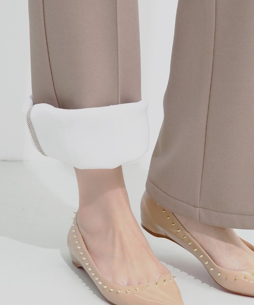 by LEGNA（バイレグナ）の「低身長さん～高身長さんまで 着丈が選べる ピンタック入り セミフレア美脚パンツ（その他パンツ・レディース・ダークブラウン/バーガンディー/ダークブルー/ブラック/アイボリー/グレイッシュベージュ/ブルーグリーン・M-Regular/L-Regular/M-Long/L-Long）」の12枚目の写真