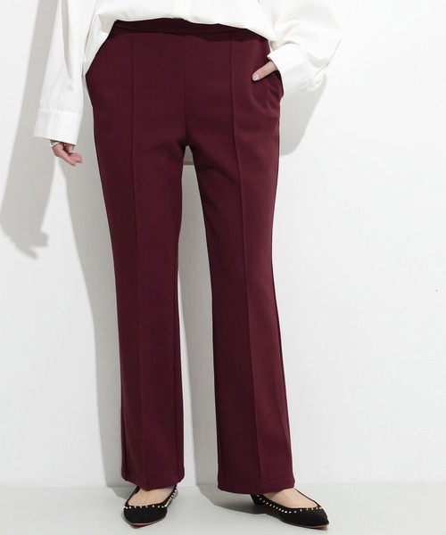 by LEGNA（バイレグナ）の「低身長さん～高身長さんまで 着丈が選べる ピンタック入り セミフレア美脚パンツ（その他パンツ・レディース・ダークブラウン/バーガンディー/ダークブルー/ブラック/アイボリー/グレイッシュベージュ/ブルーグリーン・M-Regular/L-Regular/M-Long/L-Long）」の17枚目の写真