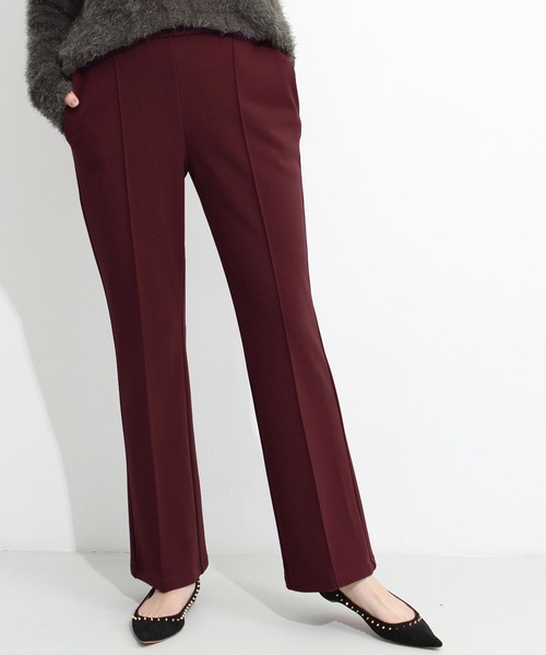 by LEGNA（バイレグナ）の「低身長さん～高身長さんまで 着丈が選べる ピンタック入り セミフレア美脚パンツ（その他パンツ・レディース・ダークブラウン/バーガンディー/ダークブルー/ブラック/アイボリー/グレイッシュベージュ/ブルーグリーン・M-Regular/L-Regular/M-Long/L-Long）」の19枚目の写真