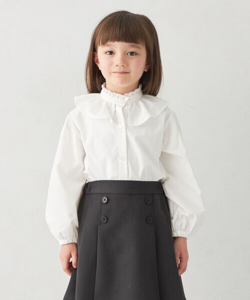 green label relaxing（グリーンレーベルリラクシング）の「フリル ブラウス ロングスリーブ / キッズ 100cm-130cm（シャツ/ブラウス・キッズ・オフホワイト・100cm/110cm/120cm/130cm）」の5枚目の写真