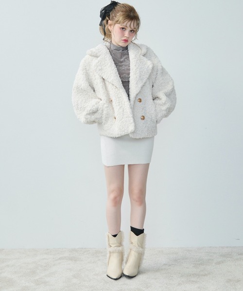 TITTY&CO.（ティティーアンドコー）の「ボアテディコート（ブルゾン・レディース・アイボリー/ブラウン/ベージュ・FREE）」の10枚目の写真