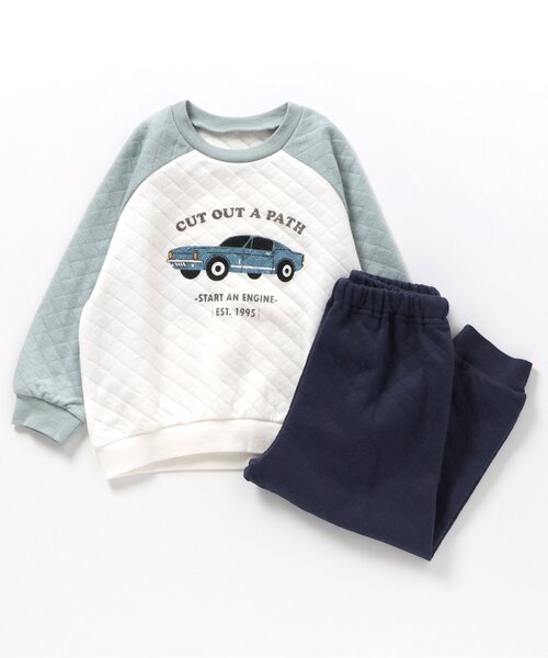 apres les cours（アプレレクール）の「車・ジンジャークッキー柄キルトパジャマ（ルームウェア/パジャマ・キッズ・ベージュ/ミント・80/90/100/110/120/130）」の19枚目の写真