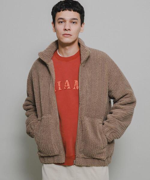 URBAN RESEARCH Sonny Label（アーバンリサーチサニーレーベル）の「ボアフリーススタンドブルゾン（ブルゾン・メンズ・ブラック/カーキ/モカ・MEDIUM/LARGE）」の2枚目の写真