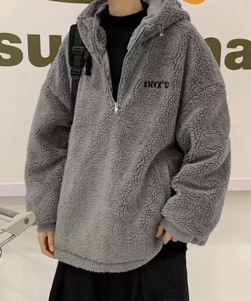 NOWLE（ノウル）の「【NOWLE】ハーフジップ フーディー ボア ブルゾン（ブルゾン・メンズ・ダークグレー/ブラック・X-LARGE/LARGE/MEDIUM）」の11枚目の写真