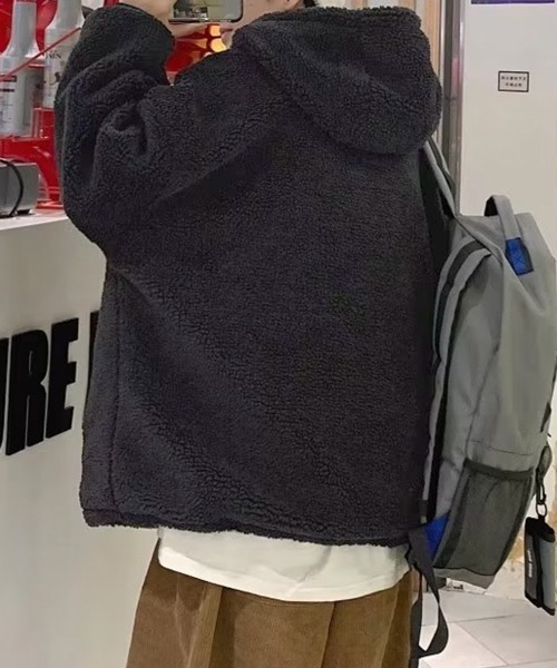 NOWLE（ノウル）の「【NOWLE】ハーフジップ フーディー ボア ブルゾン（ブルゾン・メンズ・ダークグレー/ブラック・X-LARGE/LARGE/MEDIUM）」の13枚目の写真