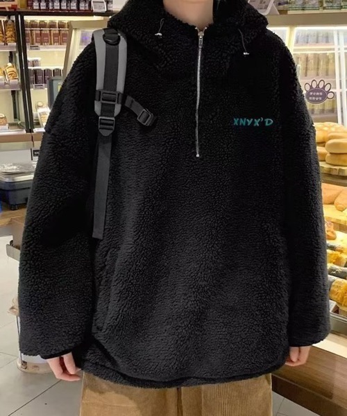 NOWLE（ノウル）の「【NOWLE】ハーフジップ フーディー ボア ブルゾン（ブルゾン・メンズ・ダークグレー/ブラック・X-LARGE/LARGE/MEDIUM）」の18枚目の写真