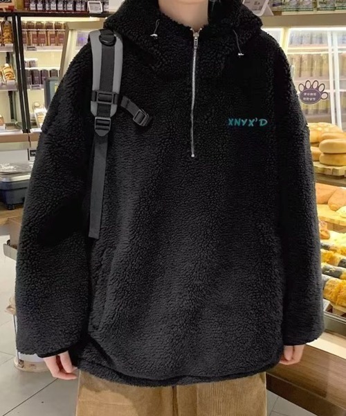 NOWLE（ノウル）の「【NOWLE】ハーフジップ フーディー ボア ブルゾン（ブルゾン・メンズ・ダークグレー/ブラック・X-LARGE/LARGE/MEDIUM）」の19枚目の写真