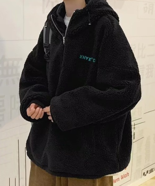 NOWLE（ノウル）の「【NOWLE】ハーフジップ フーディー ボア ブルゾン（ブルゾン・メンズ・ダークグレー/ブラック・X-LARGE/LARGE/MEDIUM）」の20枚目の写真