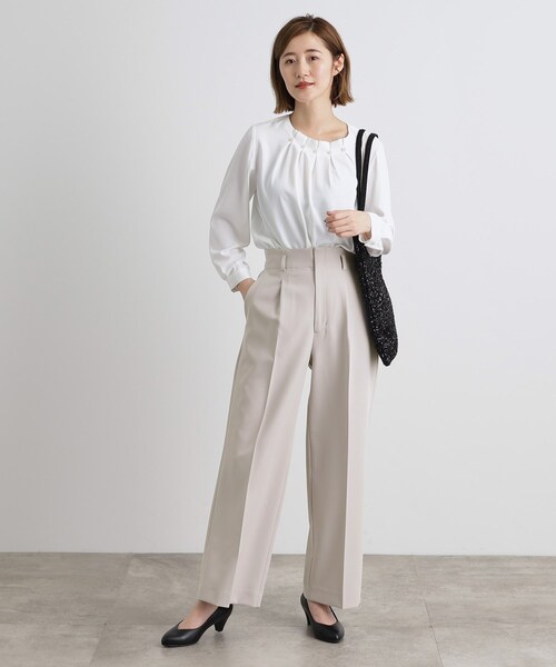 grove(グローブ)の「【洗える】しなやかストレッチワイドパンツ(その他パンツ・レディース・ネイビー/ブラック/ナチュラル・03/02/00/01/05/04)」の9枚目の写真