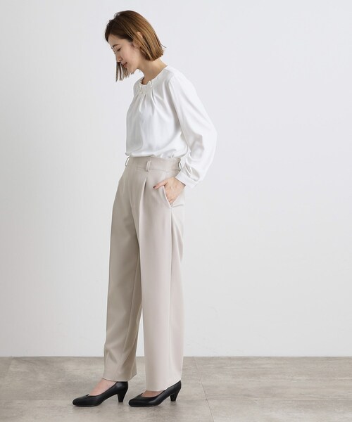 grove(グローブ)の「【洗える】しなやかストレッチワイドパンツ(その他パンツ・レディース・ネイビー/ブラック/ナチュラル・03/02/00/01/05/04)」の10枚目の写真
