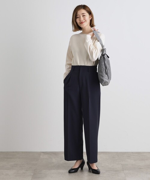 grove(グローブ)の「【洗える】しなやかストレッチワイドパンツ(その他パンツ・レディース・ネイビー/ブラック/ナチュラル・03/02/00/01/05/04)」の14枚目の写真