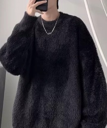 シャギー クルーネック プルオーバー ニット