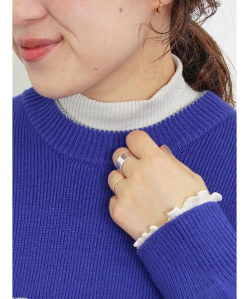 Samansa Mos2（サマンサ モスモス）の「リブハイネックインナー（Tシャツ/カットソー・レディース・ベージュ/ブラック/キナリ/イエロー・F）」の4枚目の写真