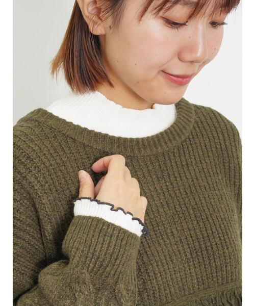 Samansa Mos2（サマンサ モスモス）の「リブハイネックインナー（Tシャツ/カットソー・レディース・ベージュ/ブラック/キナリ/イエロー・F）」の9枚目の写真