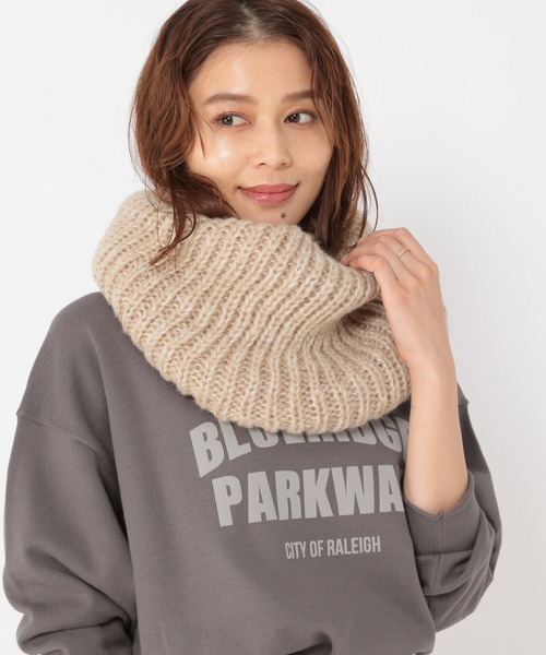 studio CLIP（スタディオクリップ）の「MIXニットラメスヌード（ストール/ショール・レディース・ライトグレー/ベージュ/チャコール・FREE）」の3枚目の写真