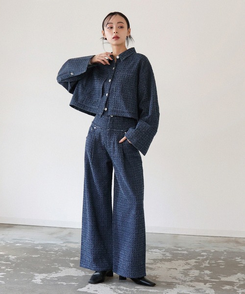 LIAN（リアン）の「グレインツイードデニムパンツ（デニムパンツ・レディース・ブラック/インディゴブルー・SMALL/MEDIUM）」の11枚目の写真