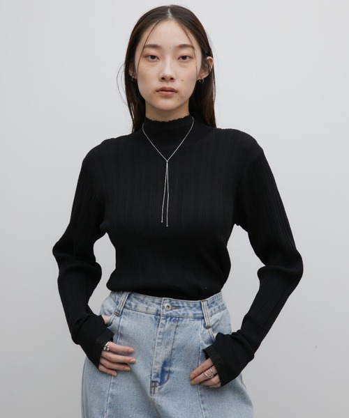Aunt Marie's（アントマリーズ）の「フィンガーホールハイネックシアートップス（Tシャツ/カットソー・レディース・ブラック/アイボリー/グリーン・FREE）」の16枚目の写真