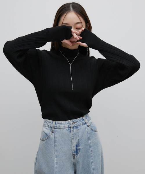 Aunt Marie's（アントマリーズ）の「フィンガーホールハイネックシアートップス（Tシャツ/カットソー・レディース・ブラック/アイボリー/グリーン・FREE）」の18枚目の写真