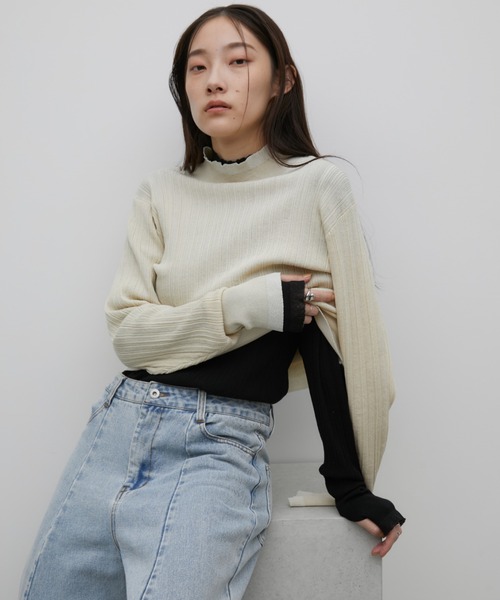 Aunt Marie's（アントマリーズ）の「フィンガーホールハイネックシアートップス（Tシャツ/カットソー・レディース・ブラック/アイボリー/グリーン・FREE）」の15枚目の写真