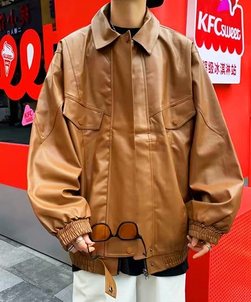 【Bz】フェイクレザー/PUジャケット（ブルゾン）｜ARCHIVER（アーカイバ）