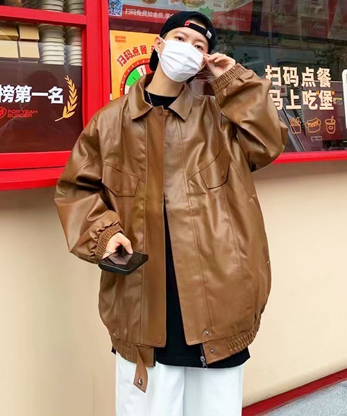 【Bz】フェイクレザー/PUジャケット（ブルゾン）｜ARCHIVER（アーカイバ）