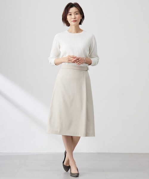 J.PRESS Ladies(J.プレス レディス)の「【洗える】CARREMAN 2WAY Aライン スカート(スカート・レディース・ブラック系/ベージュ系/サックスブルー系・XXS/XS/S)」の5枚目の写真