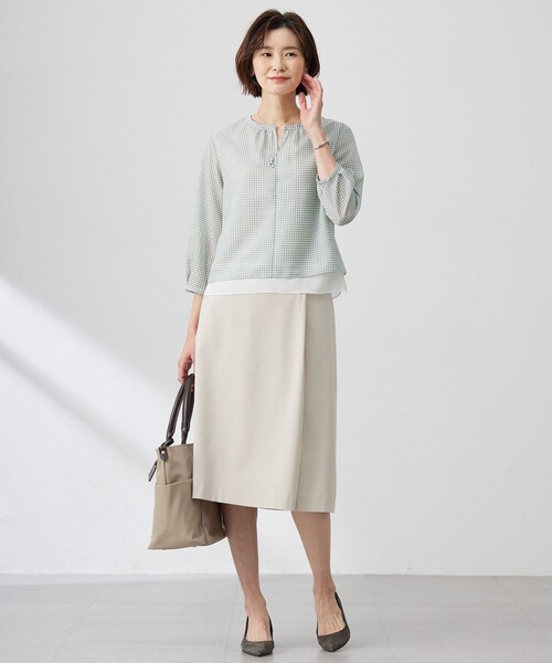 J.PRESS Ladies(J.プレス レディス)の「【洗える】CARREMAN 2WAY Aライン スカート(スカート・レディース・ブラック系/ベージュ系/サックスブルー系・XXS/XS/S)」の8枚目の写真