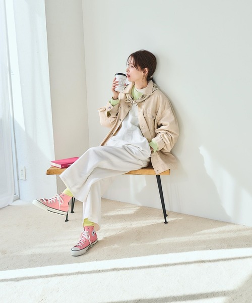 studio CLIP（スタディオクリップ）の「【ONKUL掲載商品】ロング丈Gジャン《CLIP denim》（デニムジャケット・レディース・ブルー/アイボリー/ライトブルー・FREE）」の12枚目の写真