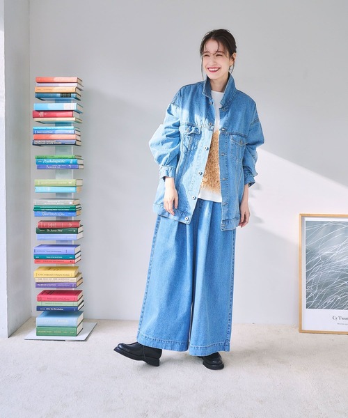 studio CLIP（スタディオクリップ）の「【ONKUL掲載商品】ロング丈Gジャン《CLIP denim》（デニムジャケット・レディース・ブルー/アイボリー/ライトブルー・FREE）」の21枚目の写真