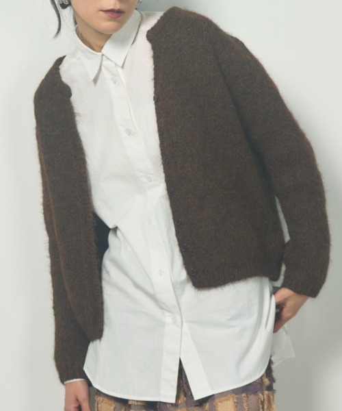 Libra Cue（リブラ キュー）の「スキッパーデザインカーディガン（カーディガン/ボレロ・レディース・ブラウン/グレー/アイボリー・FREE）」の2枚目の写真