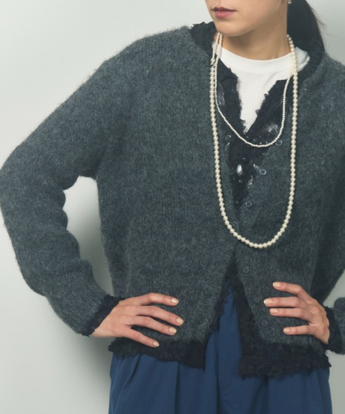 Libra Cue（リブラ キュー）の「スキッパーデザインカーディガン（カーディガン/ボレロ・レディース・ブラウン/グレー/アイボリー・FREE）」の3枚目の写真