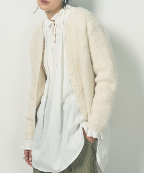 Libra Cue（リブラ キュー）の「スキッパーデザインカーディガン（カーディガン/ボレロ・レディース・ブラウン/グレー/アイボリー・FREE）」の6枚目の写真