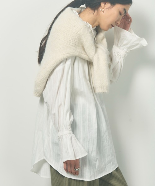 Libra Cue（リブラ キュー）の「スキッパーデザインカーディガン（カーディガン/ボレロ・レディース・ブラウン/グレー/アイボリー・FREE）」の5枚目の写真