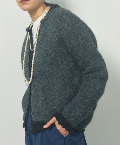 Libra Cue（リブラ キュー）の「スキッパーデザインカーディガン（カーディガン/ボレロ・レディース・ブラウン/グレー/アイボリー・FREE）」の4枚目の写真